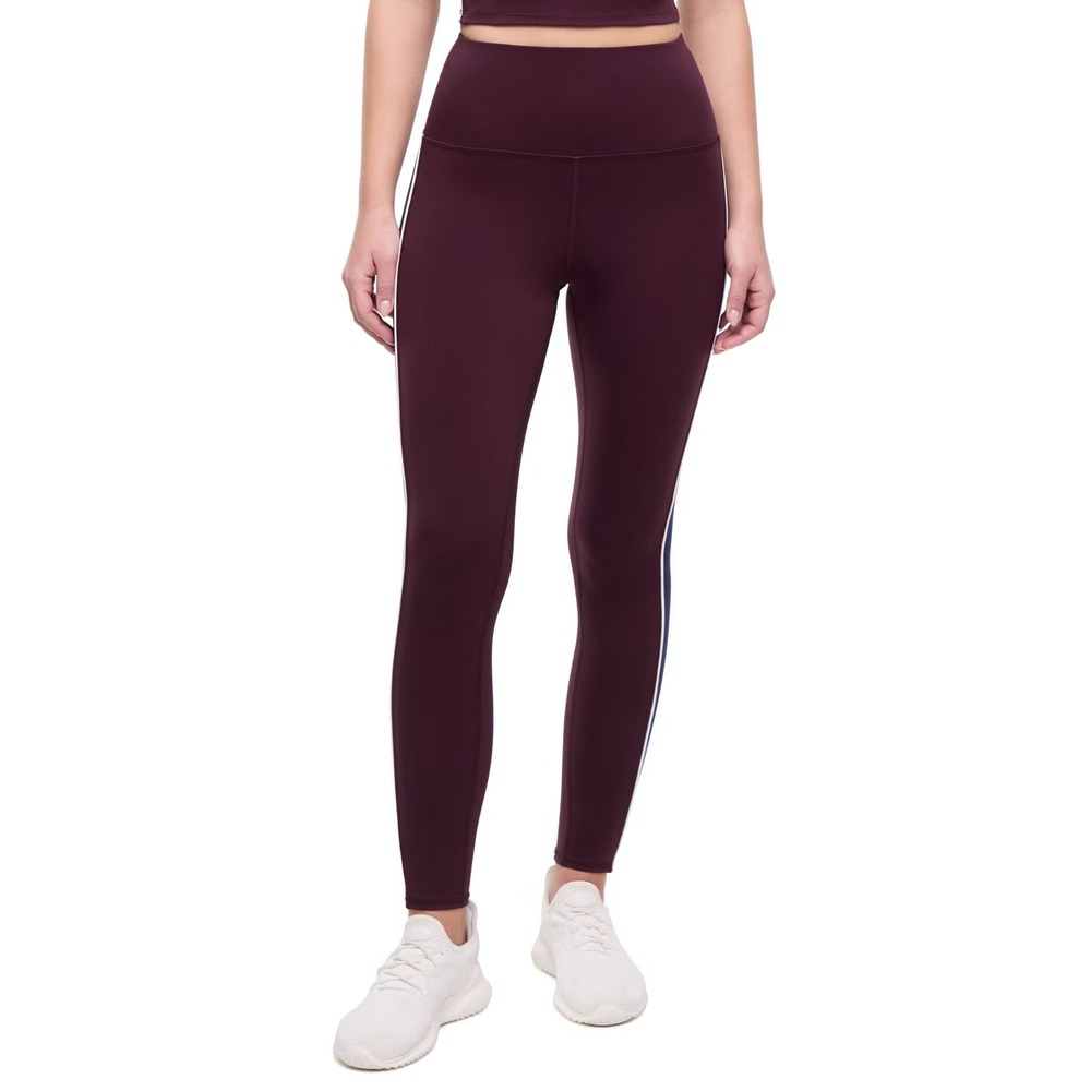 GapFit Womens Varsity High-Rise Leggings Burgundy Red Navy Size Large